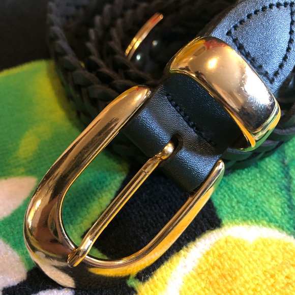 Vtg 80s/90s Capezio Genuine Leather Tipped Woven Western Belt - Picture 3 of 7